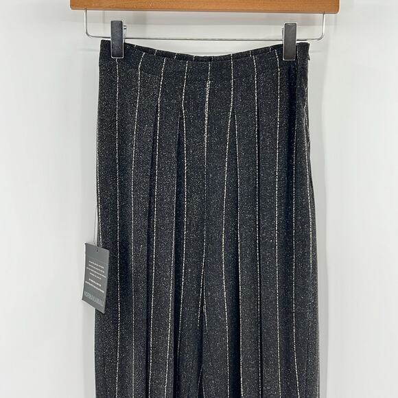 Norma Kamali Tapered Pleated Trouser - Woven Pinstripe - XXS - New with tags - Picture 2 of 8